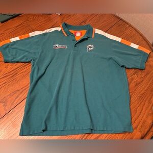 VTG Miami Dolphins NFL polo shirt men's XL embroidered
